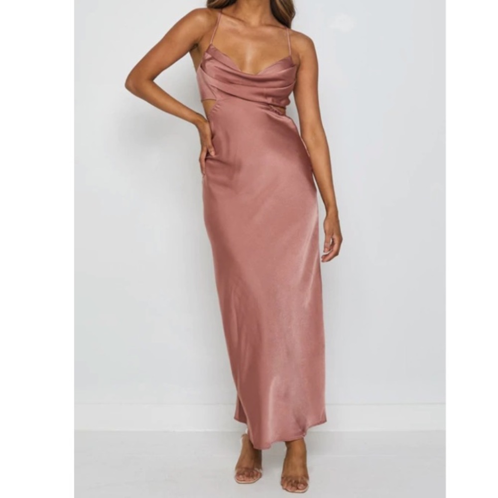 NEW Taleah Cut Out Maxi Dress Bronze US4